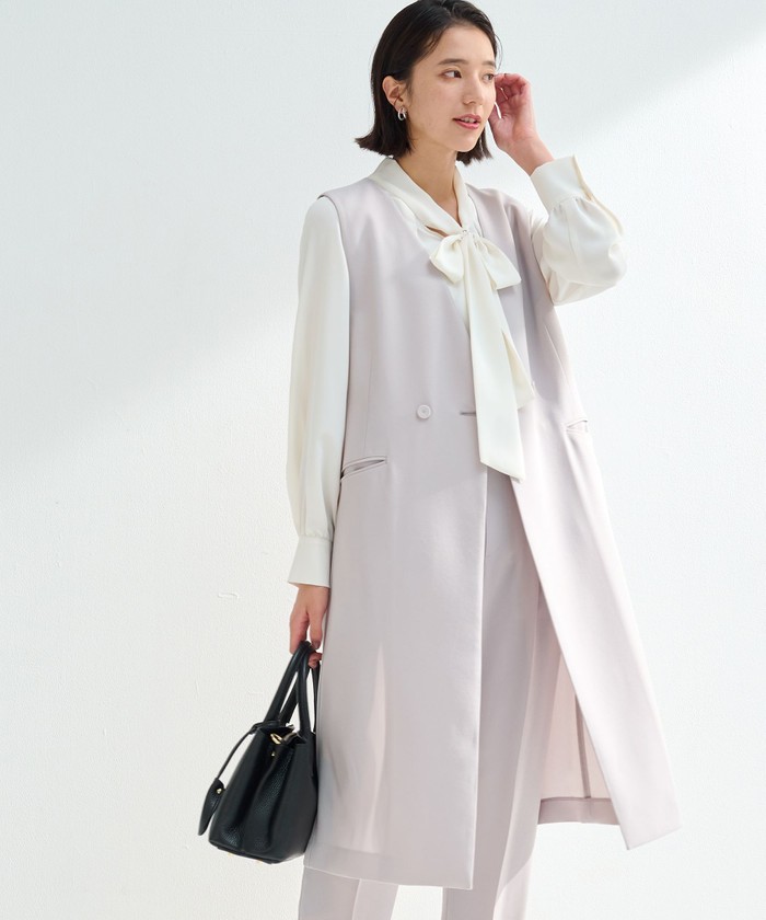 【セール 50%OFF】［ size SHORT あり ］スフレット ロング ジレ