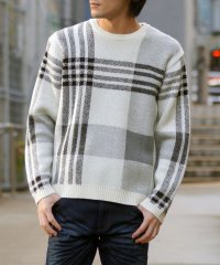 NICOLE CLUB FOR MEN/【22年モデル WEB限定再販売】ビッグチェッククルーネックニット/505053610