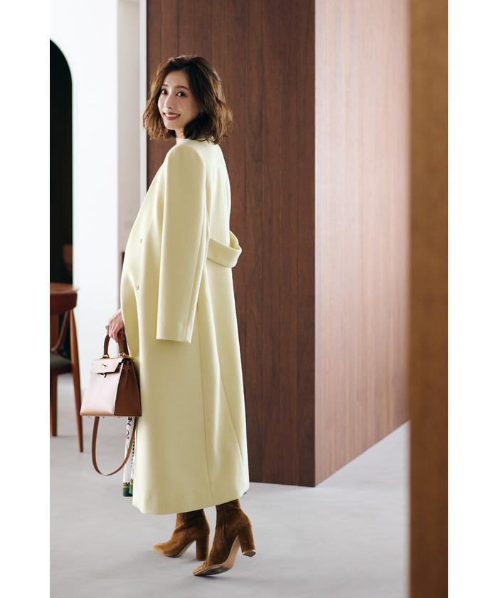 クーポン】［冨張愛コラボ］バックベルト配色コート(505066749