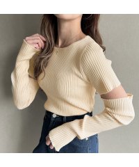 knit Jemade/カットスリーブリブニット/505068294