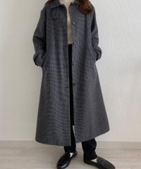 callautia/カラウティア callautia callautia 千鳥チェックスタンドカラーロングコート/505068392