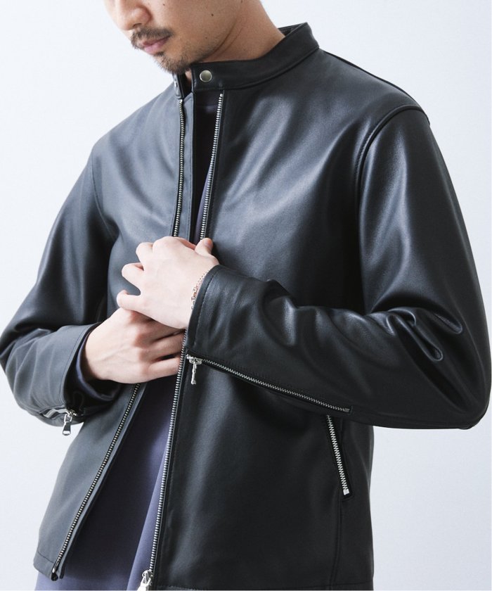 エディフィス／EDIFICE  ライダース ジャケット JKT アウター メンズ 男性 男性用 レザー 革 本革 ブラック 黒 シングル約63cm袖裄