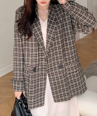 TeddyShop/テディショップ Teddyshop レディース 袖スリット入りグレンチェックテーラードジャケット/504457074