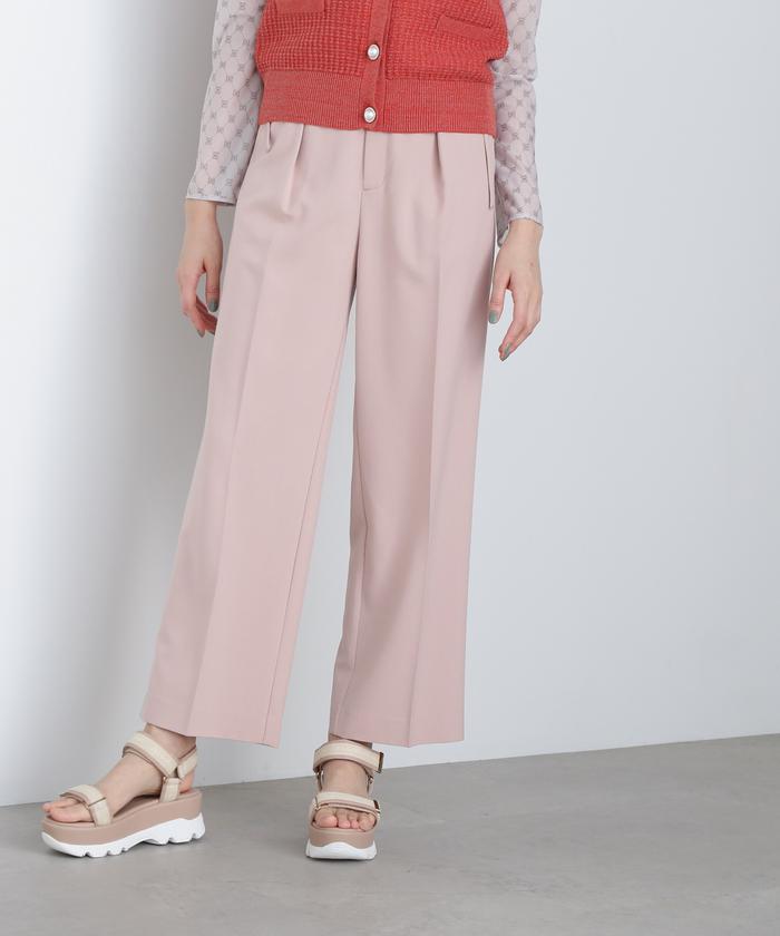 ベルト部分デザイン入りピンクワイドパンツ セール 50%OFF】サイドベルトパンツ(505068596) | ジル バイ