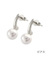 cream dot/カーブライン×一粒パールの上品ピアス/イヤリング/505069902