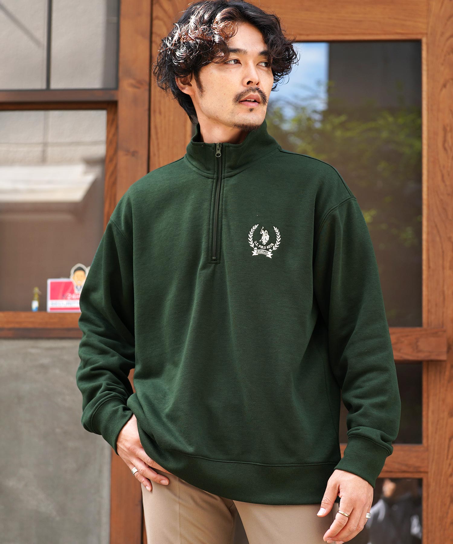 US.POLO ASSN. 別注ハーフジップトレーナー / スウェット トレーナー