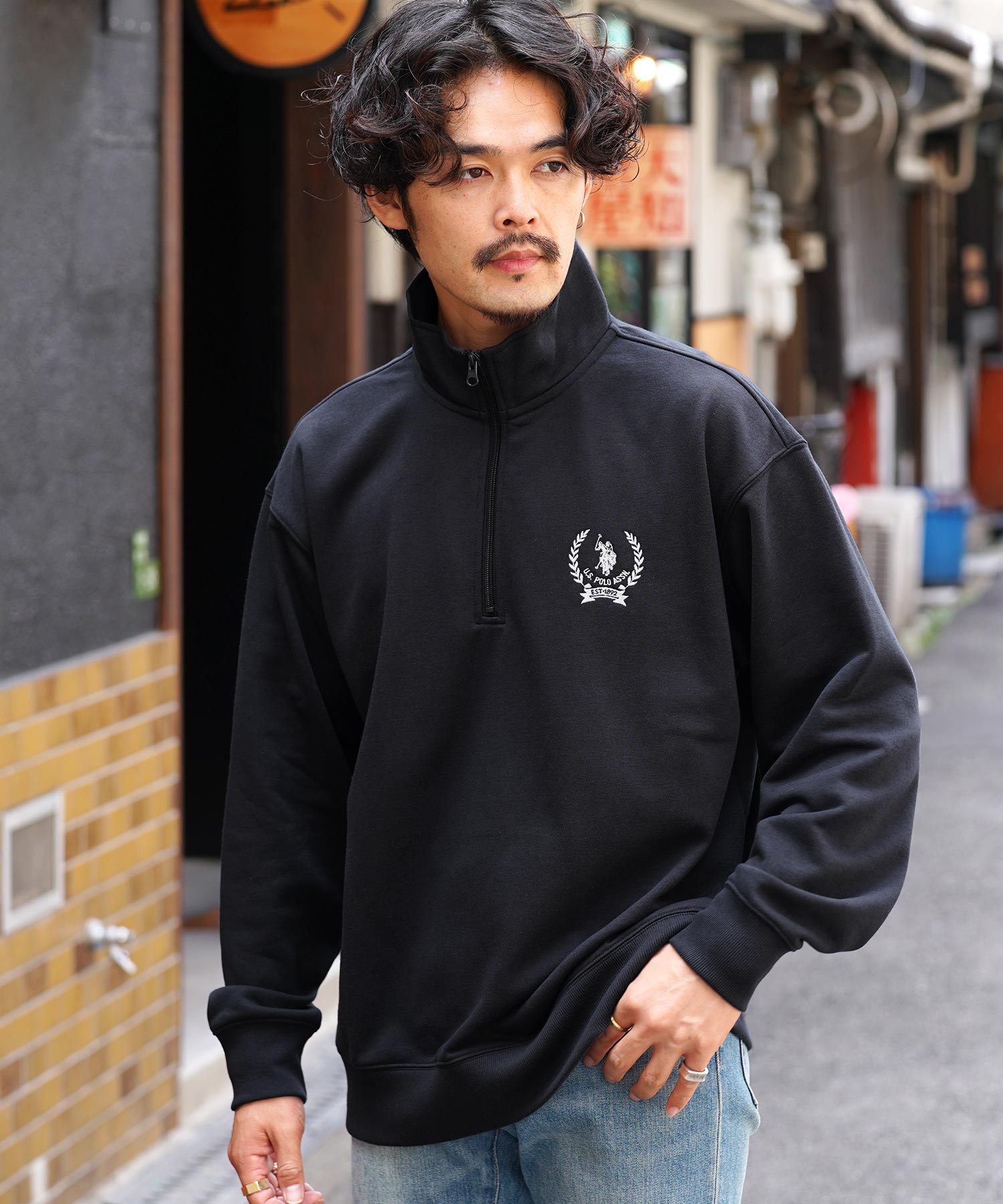 US.POLO ASSN. 別注ハーフジップトレーナー / スウェット トレーナー