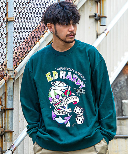 売切り特価 エドハーディー Tシャツ メンズ 限定品 長袖 ブラッド