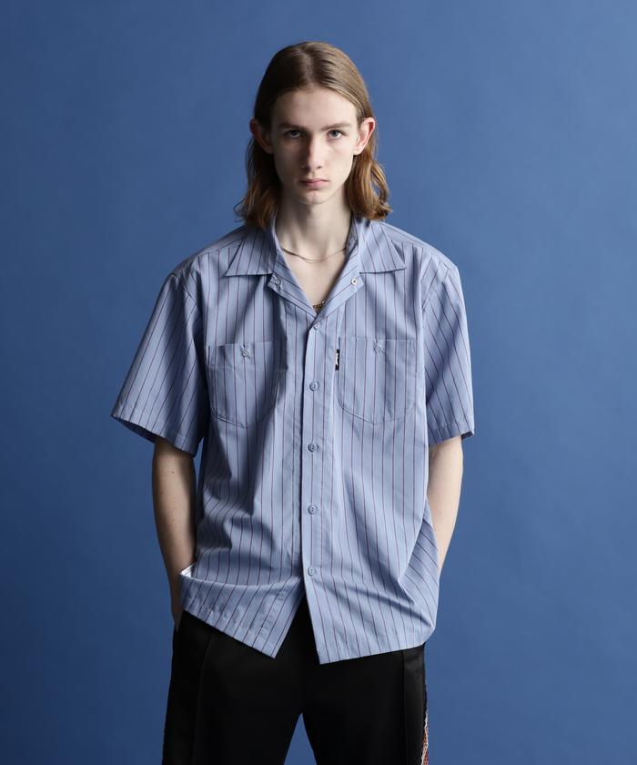 Schott 半袖ストライプワークシャツ XL セール】STRIPE S/S WORK SHIRT/ストライプワークシャツ