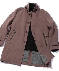 Men's Bigi/双糸×双糸ドビーツイルスタンドカラーコート/505082566