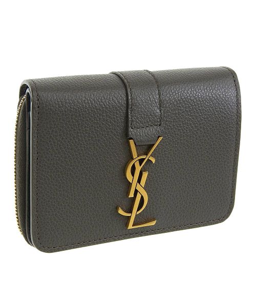 YSL★イヴ・サンローラン　二つ折り財布　黒