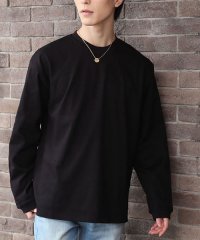 TopIsm/トップイズム TopIsm ロングTシャツ メンズ 長袖 Tシャツ ワイドシルエット ヘビーウェイト 綿100％ コットン天竺 クルーネック 無地 ボーダー ロ/505083525