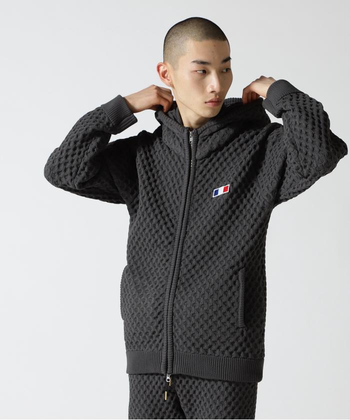 DankeSchon/ダンケシェーン/POLY AIRY KNIT ZIP HOODIE/ニットジップ