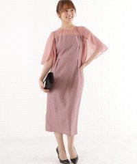 Lace Ladies/シフォン袖Ｉラインレースワンピースドレス/505090922