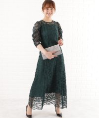 Lace Ladies/パワーショルダー総レースワンピースドレス/505090926