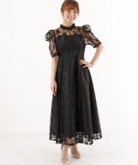 Lace Ladies/パワーショルダー総レースワンピースドレス/505090933