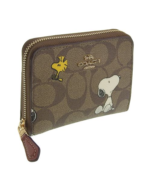 新作　新品　COACH　折り財布　スヌーピー