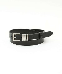 ABAHOUSE/OILED LEATHER BLACK NARROW BELT/505091320