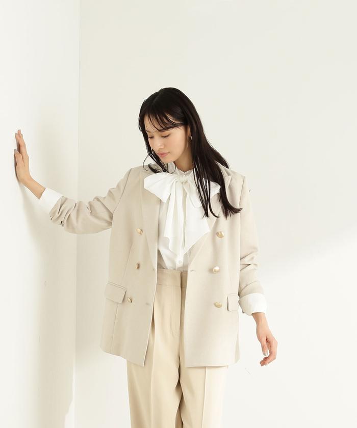 ダブルブレストボクシージャケット NATURAL BEAUTY BASIC23AW