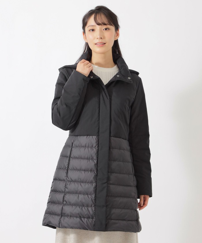 定期入れの 美品♡AMACA ダウンコート ロング ベージュ 裏地 ドット