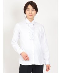 m.f.editorial/形態安定 ストレッチ フリル脱着 長袖シャツ 長袖 レディース シャツ カットソー トップス ブラウス カジュアル インナー ビジネス ギフト プレゼント/505093816