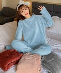 shoppinggo/部屋着パジャマ ルームウェアレディース もこもこ ボア ふわもこルームウェア セットアップ 上下セット 可愛い 部屋着 寝巻き 長ズボン ロングパンツ ゆったり/505096474