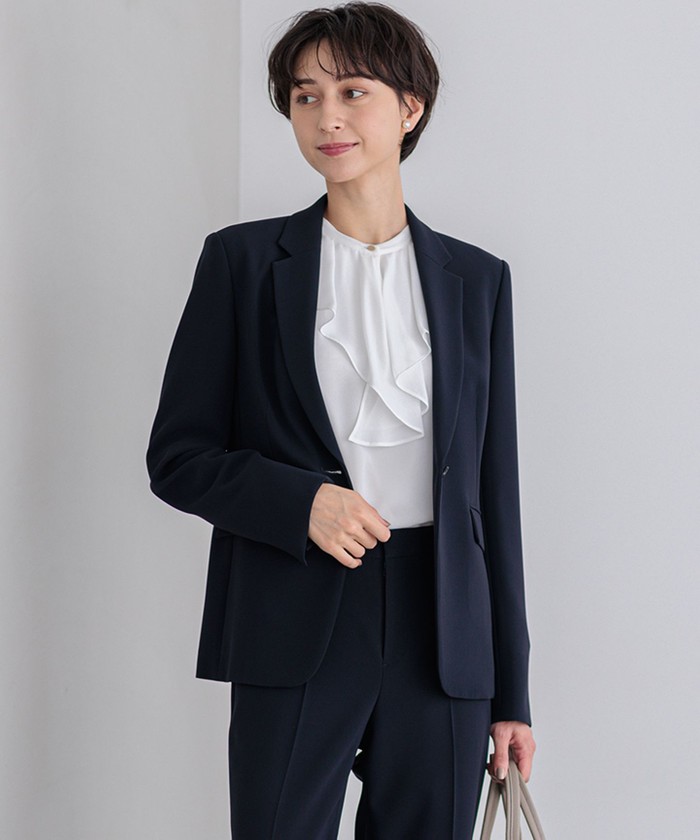 極美品　大きいサイズ　５０　23区　ウォッシャブル  ジャケット ネイビー 23区 / ニジュウサンク （レディース） テーラードジャケット