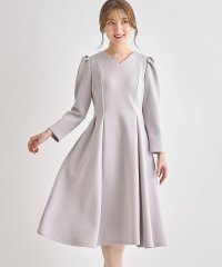 tocco closet/ポケット付きパワーショルダータックフレアダンボールワンピース/505083042