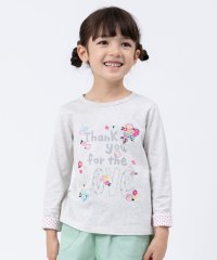 KP/KP(ケーピー)小花刺繍とロゴモチーフの袖折り返し長袖Tシャツ(100～130)/505084847