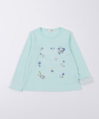 KP/KP(ケーピー)小花刺繍とロゴモチーフの袖折り返し長袖Tシャツ(100～130)/505084847