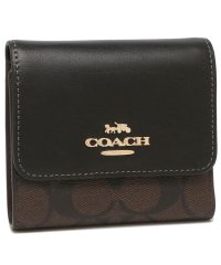 COACH/コーチ アウトレット 三つ折り財布 シグネチャー ミニ財布 ブラウン ブラック レディース COACH CE930 IMAA8/505097593