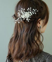 niana/niana ニアナ パーティー ドレス ヘアピン かんざし コーム ヘアアクセ  アクセサリー フェイクパール ビジュー シルバー 結婚式 披露宴 二次会 2次/505099005