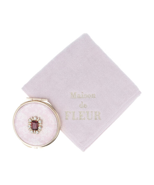 maisondefleurリボンフラワー柄 3点セット リボンチャーム付き3ルームトートバッグ/Maison de FLEUR