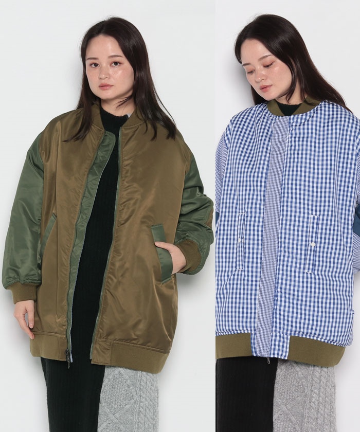 セール 20%OFF】ギンガムリバー ブルゾンコート(505094578) | フラボア
