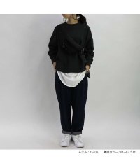 No one knows/ノーワンノーズ No one knows USAコットン 脇スリット入り 裏毛 ワイド プルオーバー スウェット レディース きれいめ 大人 カジュアル 長袖 /505094942