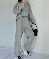 TeddyShop/テディショップ Teddyshop レディース 長袖スウェット+センタープレス入りジョガーパンツセットアップ 上下2点セット/505106110