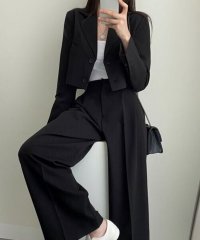 TeddyShop/テディショップ Teddyshop レディース 長袖クロップド丈ジャケット+タックパンツ 上下セットアップ/505106207