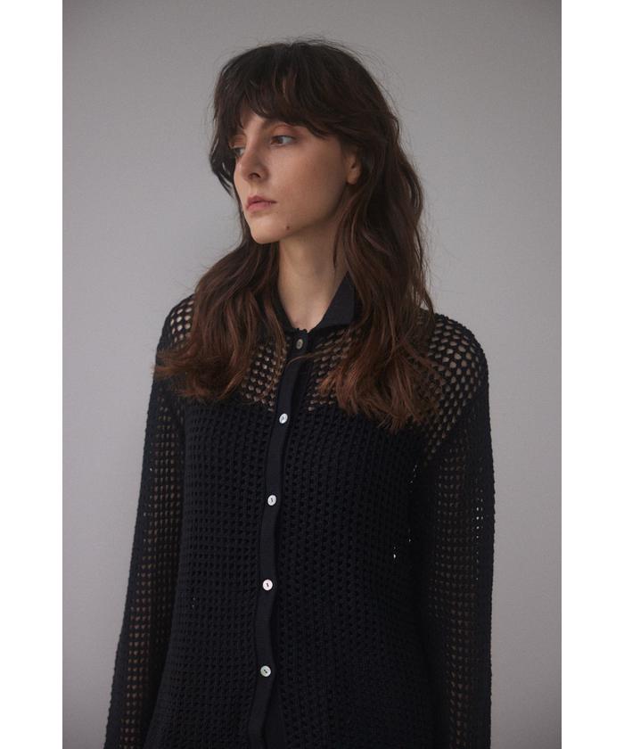 セール】mesh knit shirt(505107063) | ブラックバイマウジー(BLACK BY