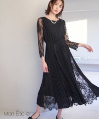 ROPE' PICNIC/【一部店舗限定】【Mon E’toile/モンエトワール】プリーツコンビレースDress/505107949