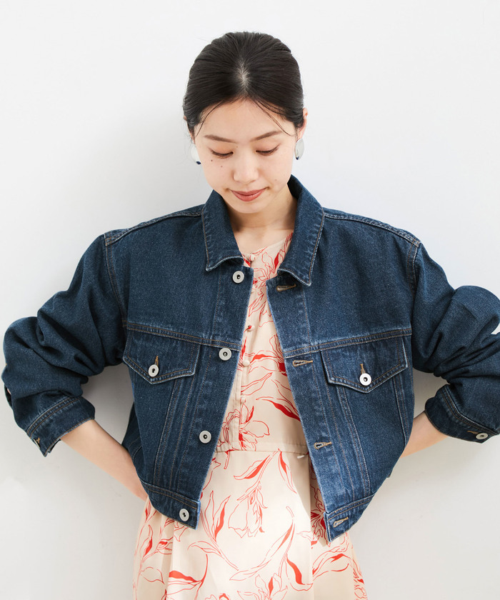セール 30%OFF】【洗える】クロップドデニムジャケット(505108565