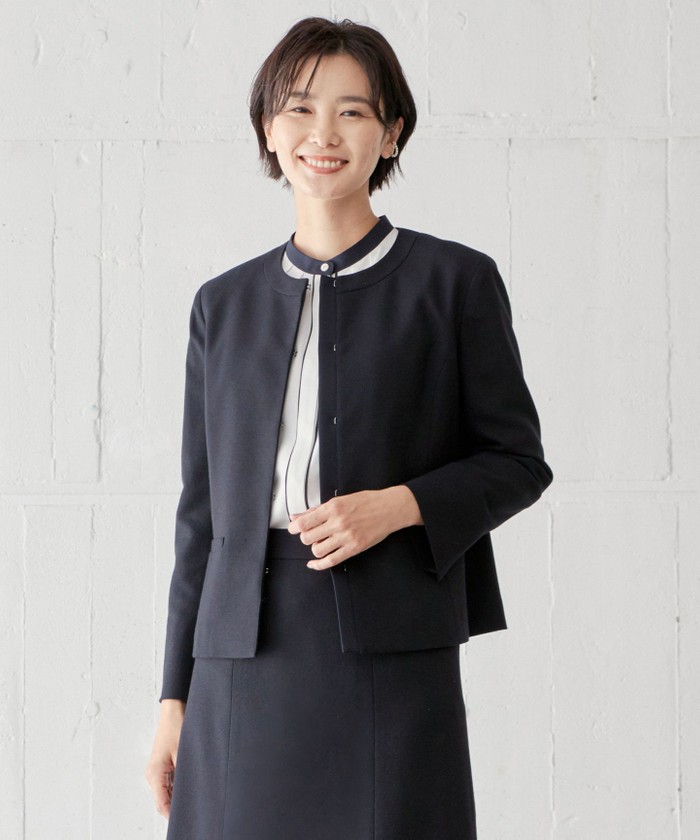 J.PRESS ジェイプレス 美品 大きいサイズ15 濃紺 ノーカラージャケット 2025年最新】J.PRESS レディース ノーカラージャケットの人気