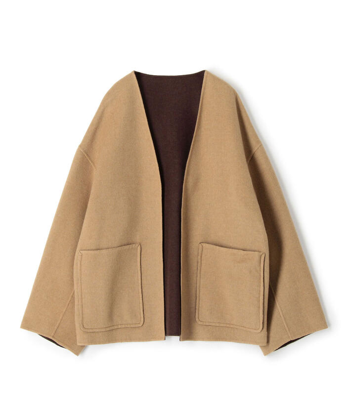 DES PRES - 未使用品　DES　PRES　ライトダブルフェイスシャギー　ノーカラージャケットF DES PRES - 未使用品 DES PRES ライトダブルフェイスシャギー