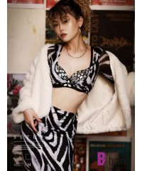 bombshell/ボムシェル bombshell セットアップ セクシー ゼブラ柄 ロングスカート セットアップ アニマル ダンサー 夜遊びコーデ クラブ インポート 派手 Bb/505109061