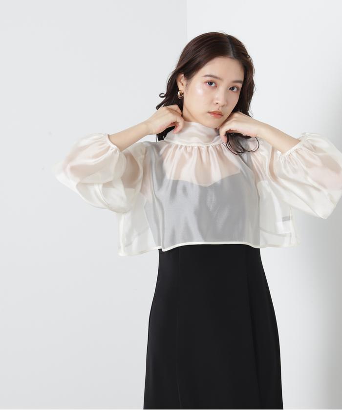 セール 30%OFF】シアーブラウスレイヤードワンピース(505110629