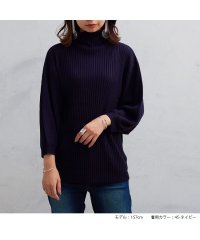 No one knows/ノーワンノーズ No one knows ぽわん袖 カシミアタッチ リブ ニット レディース ボリューム袖 セーター ボトルネック ハイネック モックネック ざ/505111821