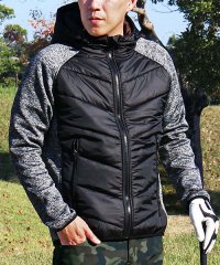 TopIsm/トップイズム TopIsm ゴルフウェア メンズ ゴルフジャケット 異素材切替 ナイロン ジャージ 中綿 ストレッチ アウター ブルゾン パーカー スタンドネッ/504348084