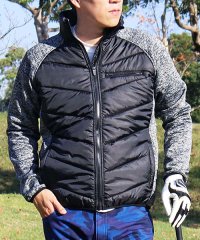 TopIsm/トップイズム TopIsm ゴルフウェア メンズ ゴルフジャケット 異素材切替 ナイロン ジャージ 中綿 ストレッチ アウター ブルゾン パーカー スタンドネッ/504348084