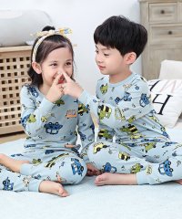 TeddyShop/テディショップ Teddyshop キッズ 長袖総柄プリントコットンルームウェアパジャマ 上下2点セット/504457038
