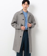 COMME CA ISM MENS/グレンチェック ラミネート バルカラー コート/505095263