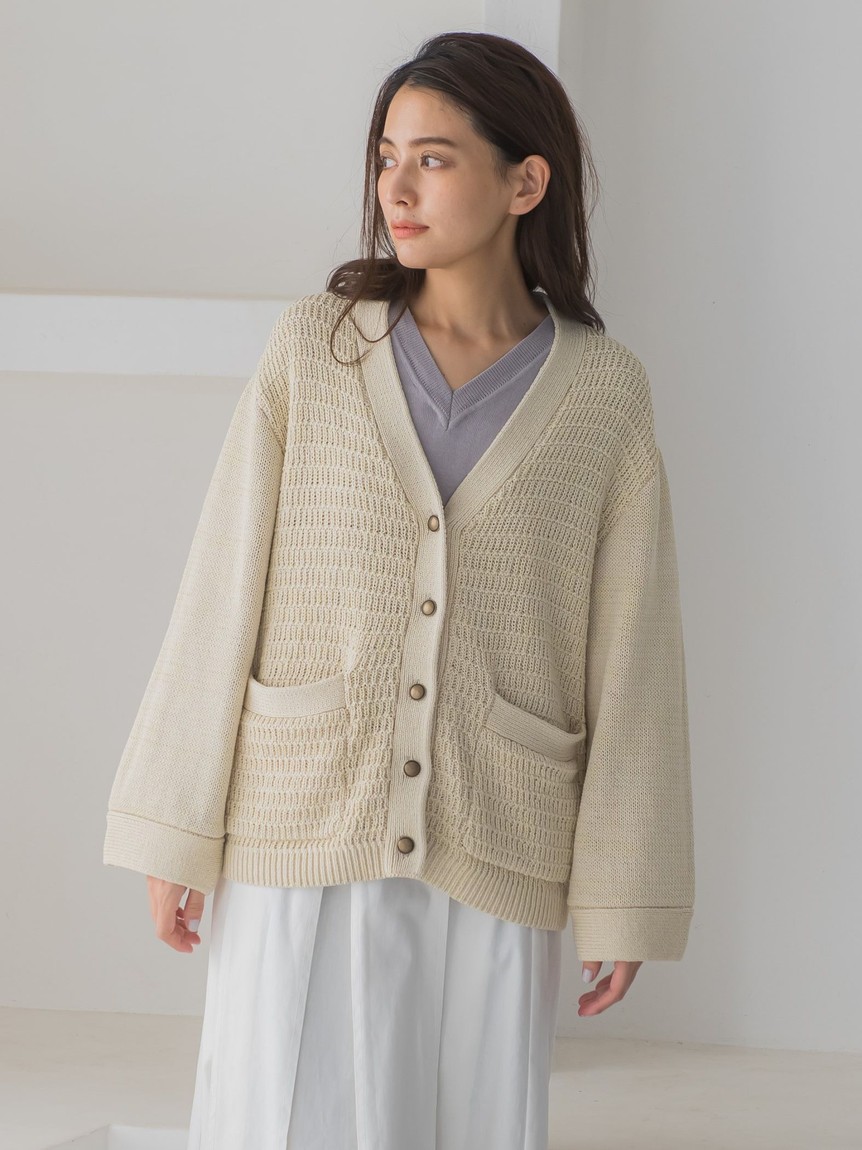 セール 50%OFF】ツイードライクMIXテープヤーンカーディガン≪手洗い